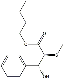 (2S,3R)-2-(Methylthio)-3-hydroxy-3-phenylpropanoic acid butyl ester Struktur