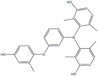 N,N-Bis(5-hydroxy-2,6-dimethylphenyl)-3-(4-hydroxy-2-methylphenoxy)benzenamine Struktur