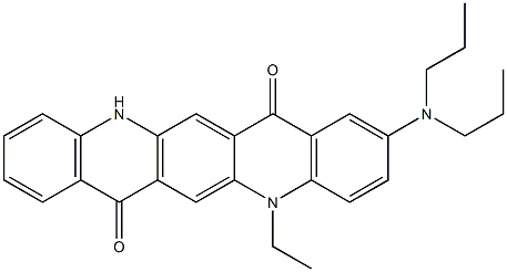 2-(Dipropylamino)-5-ethyl-5,12-dihydroquino[2,3-b]acridine-7,14-dione Struktur