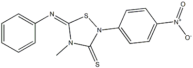 4-Methyl-5-phenylimino-2-(4-nitrophenyl)-1,2,4-thiadiazolidine-3-thione Struktur