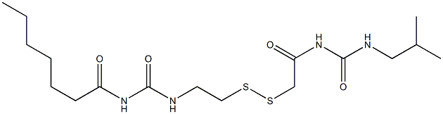 1-Heptanoyl-3-[2-[[(3-isobutylureido)carbonylmethyl]dithio]ethyl]urea Struktur