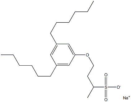 4-(3,5-Dihexylphenoxy)butane-2-sulfonic acid sodium salt Struktur