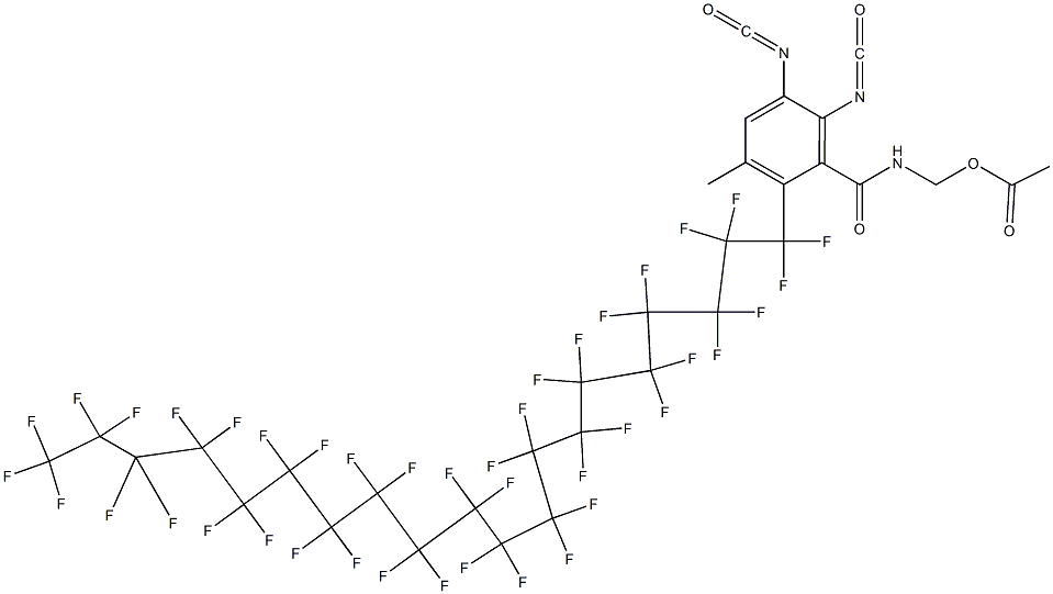 N-(Acetyloxymethyl)-2-(hentetracontafluoroicosyl)-5,6-diisocyanato-3-methylbenzamide Struktur