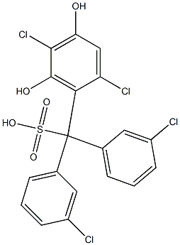 (2,5-Dichloro-4,6-dihydroxyphenyl)bis(3-chlorophenyl)methanesulfonic acid Struktur