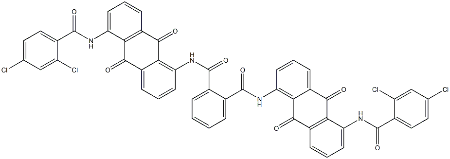 N,N'-Bis[5-(2,4-dichlorobenzoylamino)-9,10-dihydro-9,10-dioxoanthracen-1-yl]phthalamide Struktur