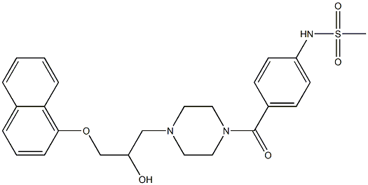 1-[4-(Methylsulfonylamino)benzoyl]-4-[2-hydroxy-3-(1-naphthalenyloxy)propyl]piperazine Struktur