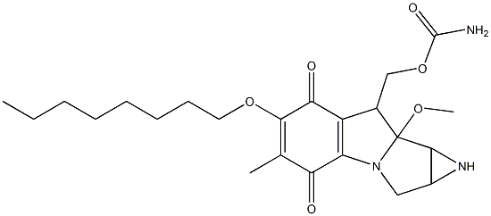 8-[[(Aminocarbonyl)oxy]methyl]-1,1a,2,8,8a,8b-hexahydro-8a-methoxy-5-methyl-6-octyloxyazirino[2',3':3,4]pyrrolo[1,2-a]indole-4,7-dione Struktur