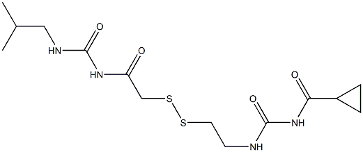 1-(Cyclopropylcarbonyl)-3-[2-[[(3-isobutylureido)carbonylmethyl]dithio]ethyl]urea Struktur