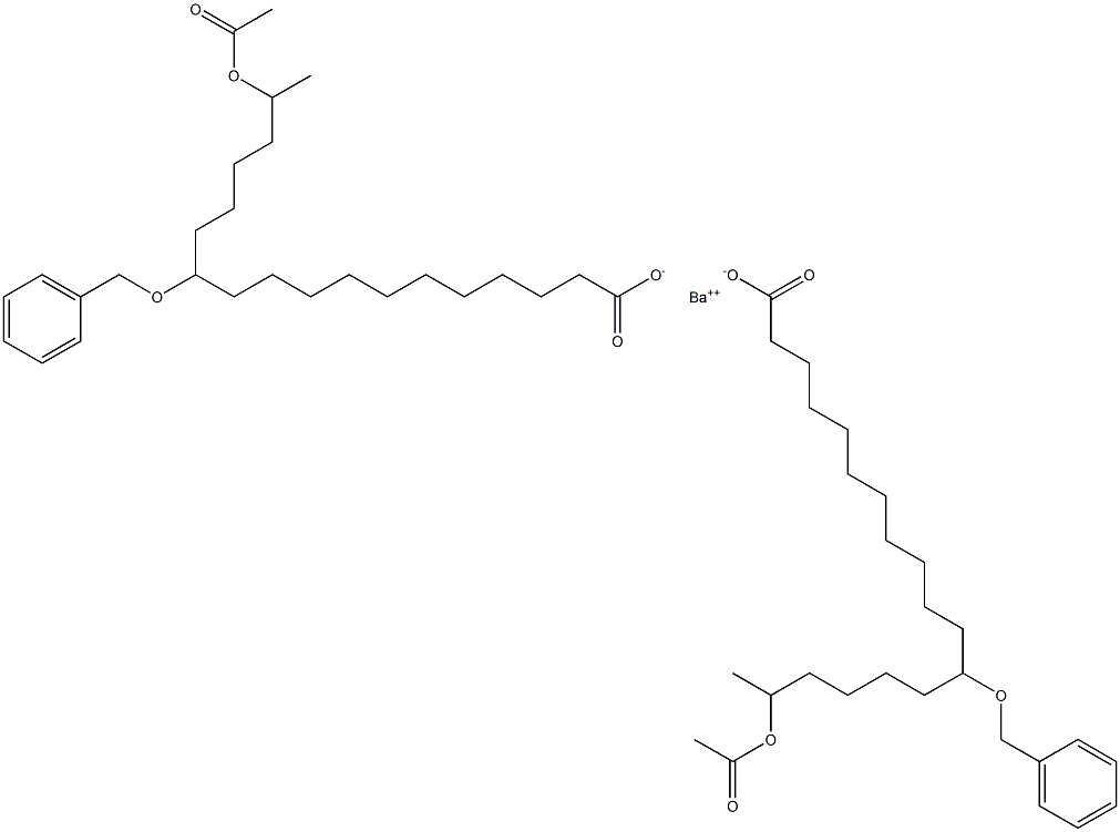 Bis(12-benzyloxy-17-acetyloxystearic acid)barium salt Struktur