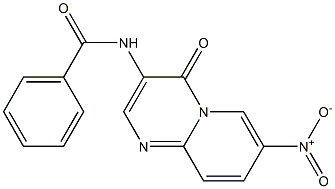 3-Benzoylamino-7-nitro-4H-pyrido[1,2-a]pyrimidin-4-one Struktur