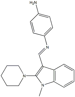 1-Methyl-3-[[(4-aminophenyl)imino]methyl]-2-piperidino-1H-indole Struktur