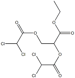 (+)-2-O,3-O-Bis(dichloroacetyl)-D-glyceric acid ethyl ester Struktur