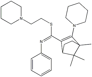 4,7,7-Trimethyl-3-piperidino-N-phenylbicyclo[2.2.1]hept-2-ene-2-carbimidothioic acid (2-piperidinoethyl) ester Struktur