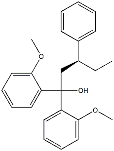 [S,(+)]-1,1-Bis(o-methoxyphenyl)-3-phenyl-1-pentanol Struktur