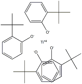 Titanium(IV)tetrakis(2-tert-butylphenolate) Struktur