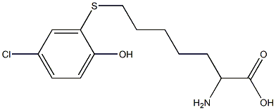 2-Amino-7-(5-chloro-2-hydroxyphenylthio)heptanoic acid Struktur