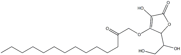 3-Hydroxy-5-(1,2-dihydroxyethyl)-4-(2-oxotetradecyloxy)furan-2(5H)-one Struktur