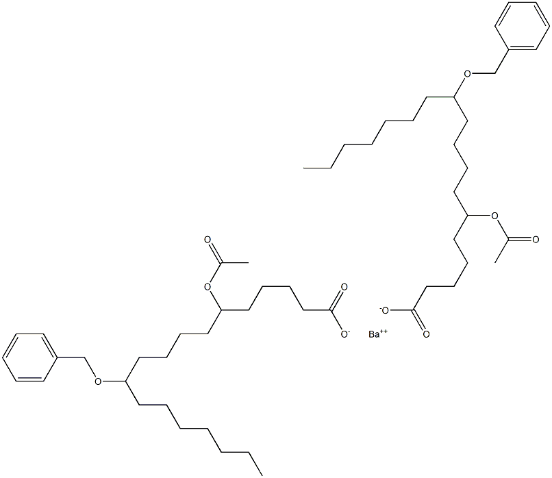 Bis(11-benzyloxy-6-acetyloxystearic acid)barium salt Struktur