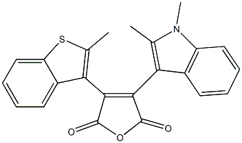 2-Methyl-3-[[4-(1,2-dimethyl-1H-indol-3-yl)-2,5-dihydro-2,5-dioxofuran]-3-yl]benzo[b]thiophene Struktur