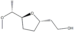 (2S,5S)-2-(2-Hydroxyethyl)-5-[(R)-1-methoxyethyl]tetrahydrofuran Struktur