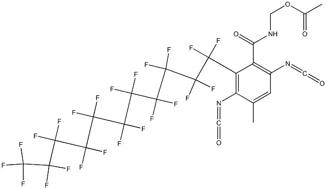 N-(Acetyloxymethyl)-2-(tricosafluoroundecyl)-3,6-diisocyanato-4-methylbenzamide Struktur