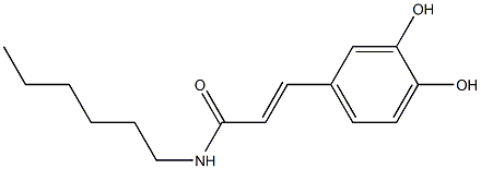 (E)-N-Hexyl-3-(3,4-dihydroxyphenyl)propenamide Struktur