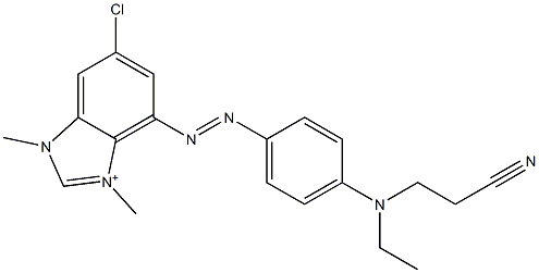 6-Chloro-4-[[4-[(2-cyanoethyl)ethylamino]phenyl]azo]-1,3-dimethyl-1H-benzimidazol-3-ium Struktur