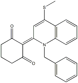 1,2-Dihydro-2-(2,6-dioxocyclohexan-1-ylidene)-1-benzyl-4-(methylthio)quinoline Struktur