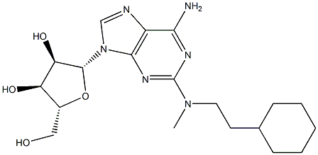 2-[N-(2-Cyclohexylethyl)-N-methylamino]adenosine Struktur