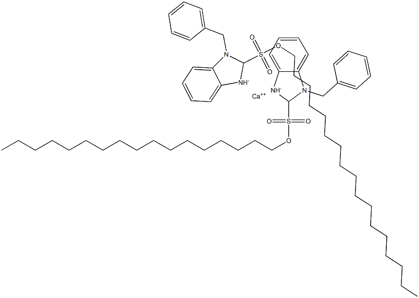 Bis(1-benzyl-2,3-dihydro-2-heptadecyl-1H-benzimidazole-2-sulfonic acid)calcium salt Struktur