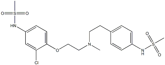 N-[4-[2-[N-Methyl-2-(2-chloro-4-methylsulfonylaminophenoxy)ethylamino]ethyl]phenyl]methanesulfonamide Struktur