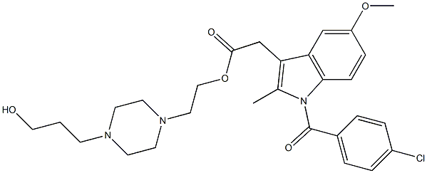 1-(4-Chlorobenzoyl)-5-methoxy-2-methyl-1H-indole-3-acetic acid 2-[4-(3-hydroxypropyl)-1-piperazinyl]ethyl ester Struktur