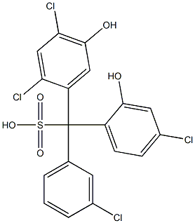 (3-Chlorophenyl)(4-chloro-2-hydroxyphenyl)(2,4-dichloro-5-hydroxyphenyl)methanesulfonic acid Struktur