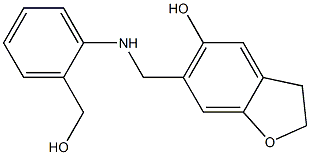 2,3-Dihydro-6-(2-hydroxymethylphenylaminomethyl)benzofuran-5-ol Struktur