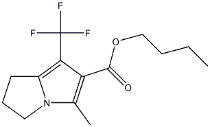 1-Trifluoromethyl-3-methyl-6,7-dihydro-5H-pyrrolizine-2-carboxylic acid butyl ester Struktur