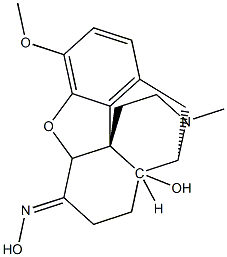 17-Methyl-3-methoxy-14-hydroxy-4,5-epoxymorphinan-6-one oxime Struktur