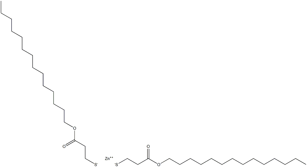 Zinc bis[2-(tetradecyloxycarbonyl)ethanethiolate] Struktur