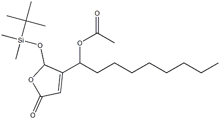 Acetic acid 1-[[2,5-dihydro-5-oxo-2-(tert-butyldimethylsiloxy)furan]-3-yl]nonyl ester Struktur