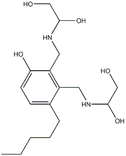 2,3-Bis[[(1,2-dihydroxyethyl)amino]methyl]-4-pentylphenol Struktur