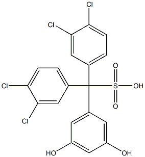 Bis(3,4-dichlorophenyl)(3,5-dihydroxyphenyl)methanesulfonic acid Struktur