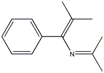 1-Phenyl-1-[(methyl)(methyl)methyleneamino]-2-methyl-1-propene Struktur