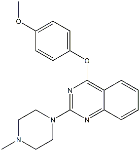 2-[4-Methyl-1-piperazinyl]-4-(4-methoxyphenoxy)quinazoline Struktur