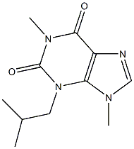 1,9-Dimethyl-3-isobutyl-9H-purine-2,6(1H,3H)-dione Struktur