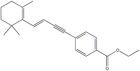 4-[4-(2,6,6-Trimethyl-1-cyclohexenyl)-3-buten-1-ynyl]benzoic acid ethyl ester Struktur