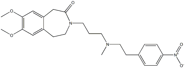 4,5-Dihydro-7,8-dimethoxy-3-[3-[N-methyl-2-(4-nitrophenyl)ethylamino]propyl]-1H-3-benzazepin-2(3H)-one Struktur