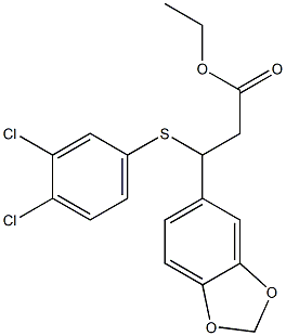 3-[(3,4-Dichlorophenyl)thio]-3-(1,3-benzodioxol-5-yl)propionic acid ethyl ester Struktur