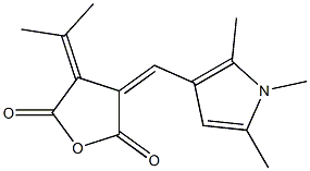 3,4-Dihydro-3-isopropylidene-4-[(1,2,5-trimethyl-1H-pyrrol-3-yl)methylene]furan-2,5-dione Struktur