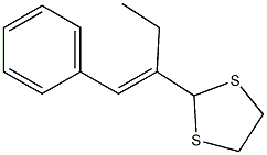 2-[(E)-1-Ethyl-2-phenylethenyl]-1,3-dithiolane Struktur