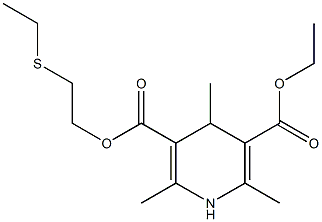 2,6-Dimethyl-4-methyl-1,4-dihydropyridine-3,5-dicarboxylic acid 3-[2-(ethylthio)ethyl]5-ethyl ester Struktur