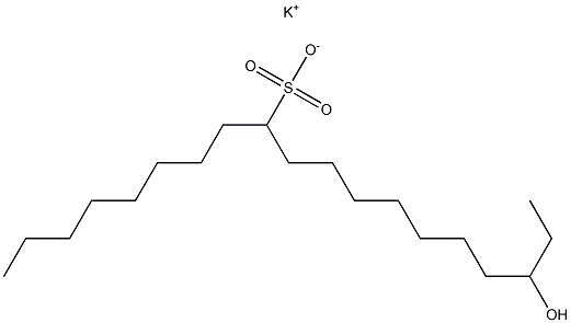 17-Hydroxynonadecane-9-sulfonic acid potassium salt Struktur